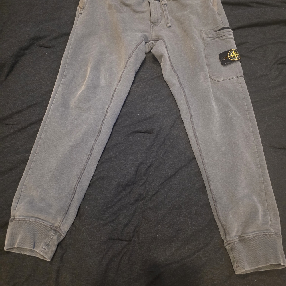 Stone Island Gray Cargo Jogger Pants with Iconic Patch Sz M